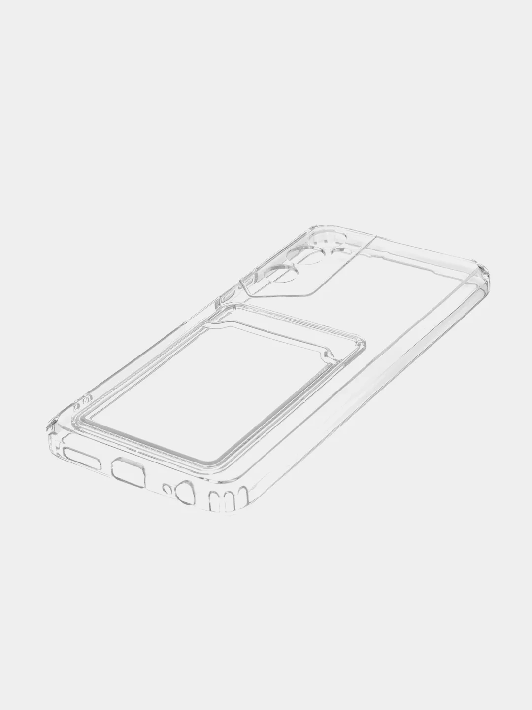 Прозрачный чехол для Tecno Pova Neo 2 силиконовый BROSCORP с бортиком- защитой камер, карман для карт