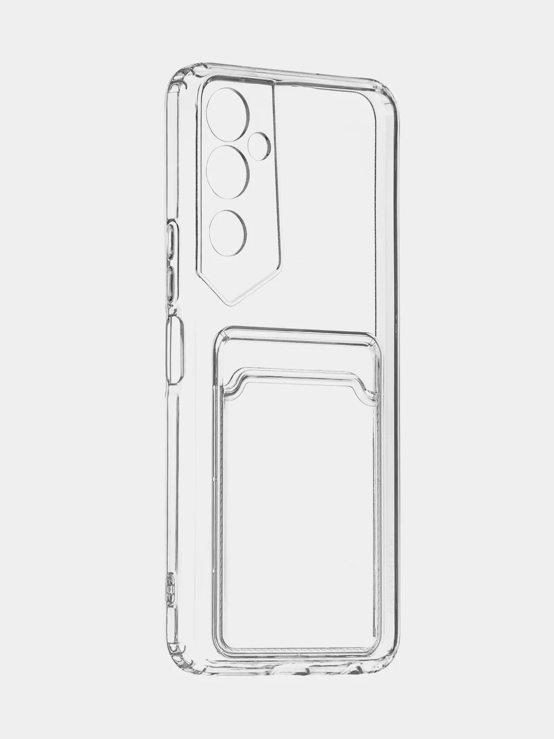 Прозрачный чехол для Tecno Pova Neo 2 силиконовый BROSCORP с бортиком- защитой камер, карман для карт