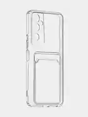 Прозрачный чехол для Tecno Pova Neo 2 силиконовый BROSCORP с бортиком- защитой камер, карман для карт
