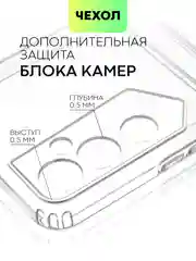 Прозрачный чехол для Tecno Pova Neo 2 силиконовый BROSCORP с бортиком- защитой камер, карман для карт