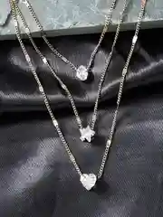 Золотой тройная цепочка-колье с камнями, регулируемая, женская, многослойная