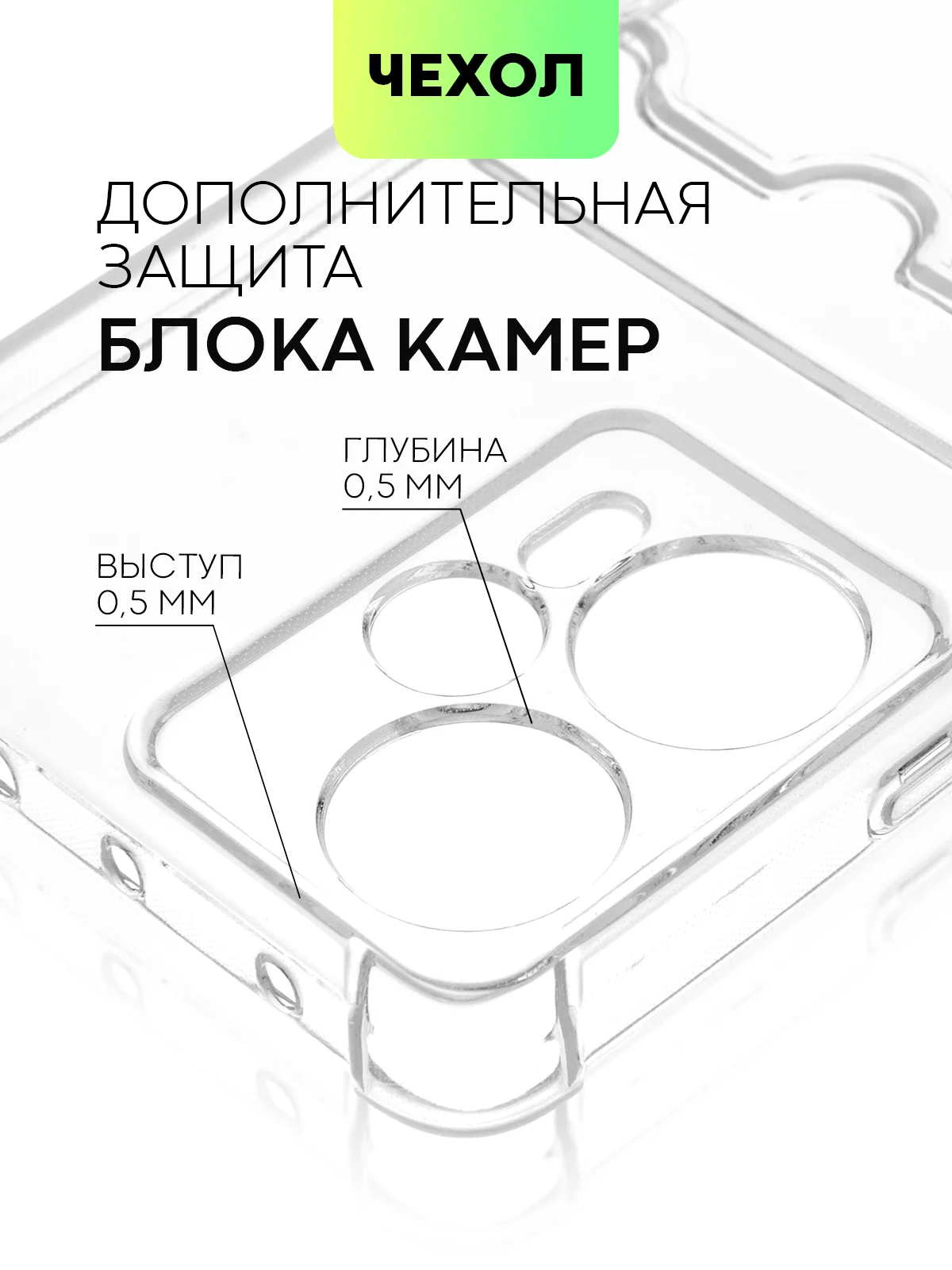 Прозрачный чехол для Xiaomi Redmi Note 12 Turbo, Poco F5 противоударный BROSCORP с карманом для карт