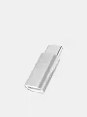 Серебряный адаптер переходник USB Type-C otg micro USB