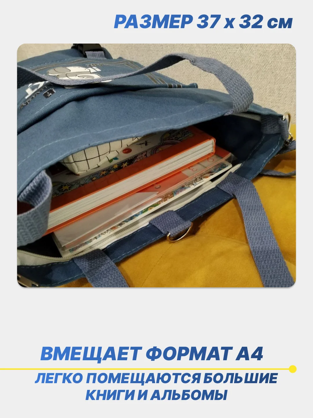 Синий меланж сумка шоппер для девочек школьная, повседневная, подростковая, на замке