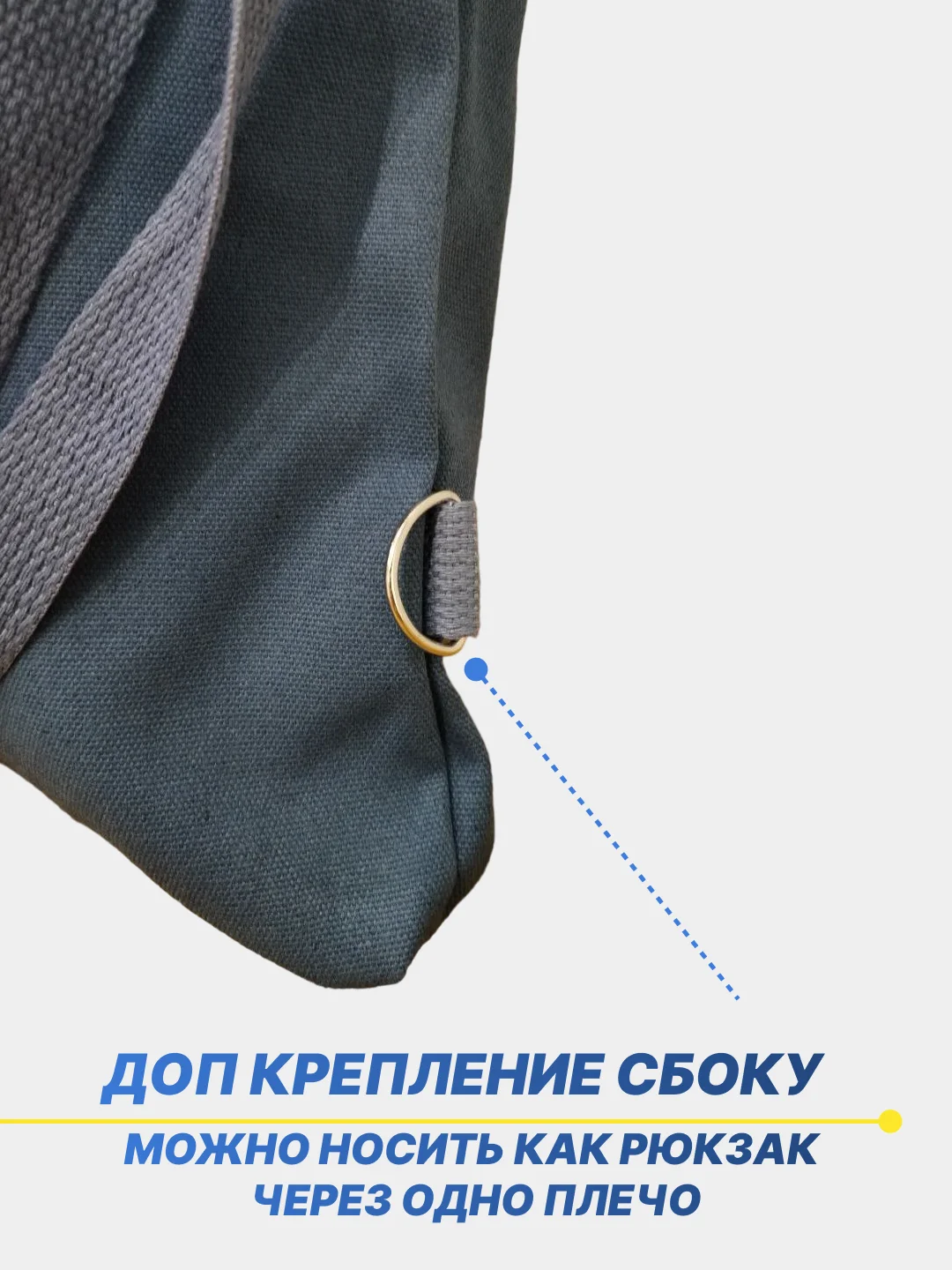 Синий меланж сумка шоппер для девочек школьная, повседневная, подростковая, на замке