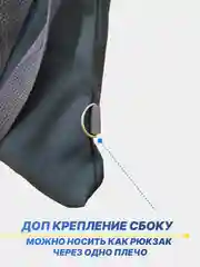 Синий меланж сумка шоппер для девочек школьная, повседневная, подростковая, на замке