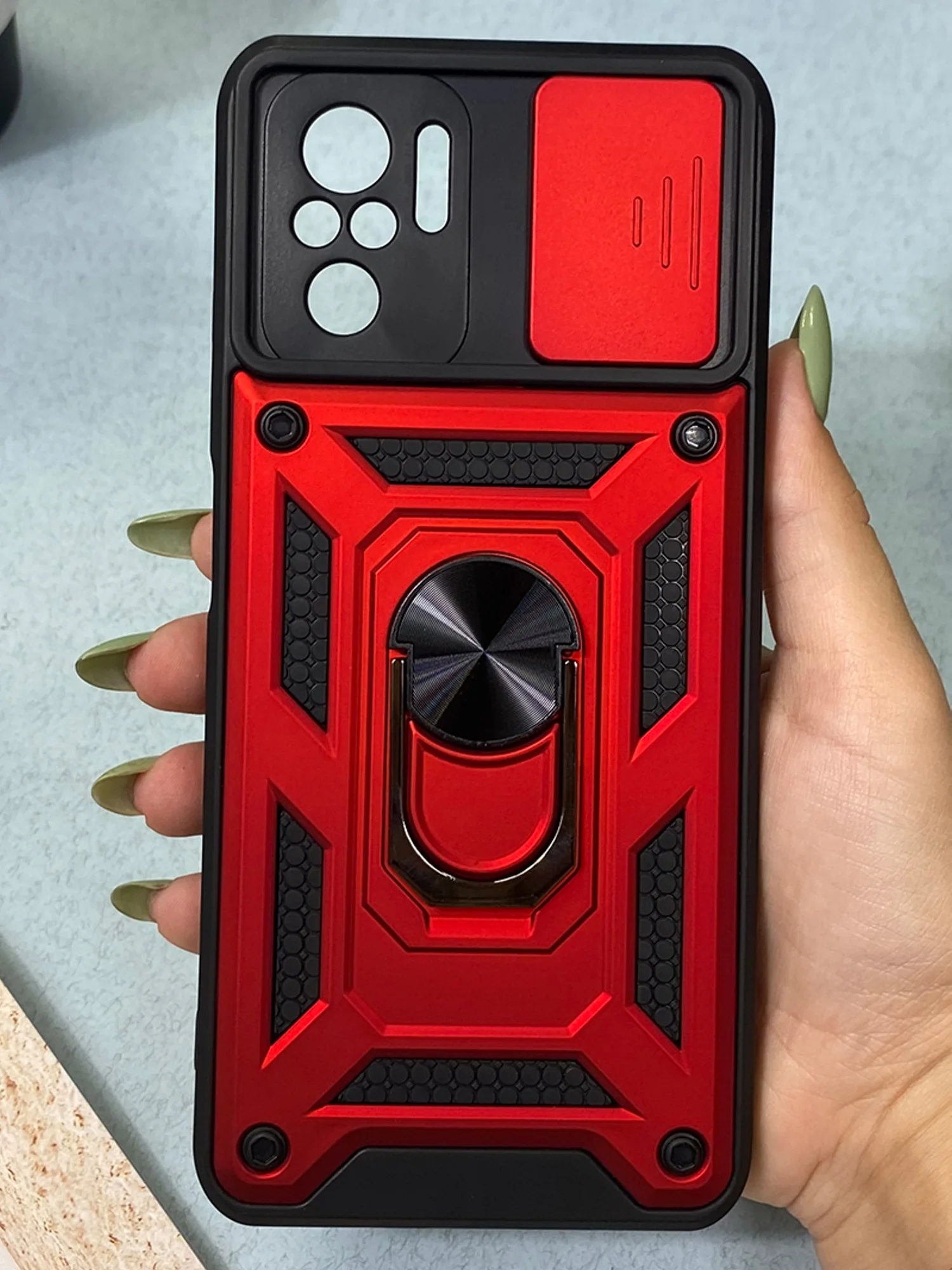 Красный чехол противоударный armors для Xiaomi Poco M5s и Redmi Note 10 4G и Redmi Note 10S