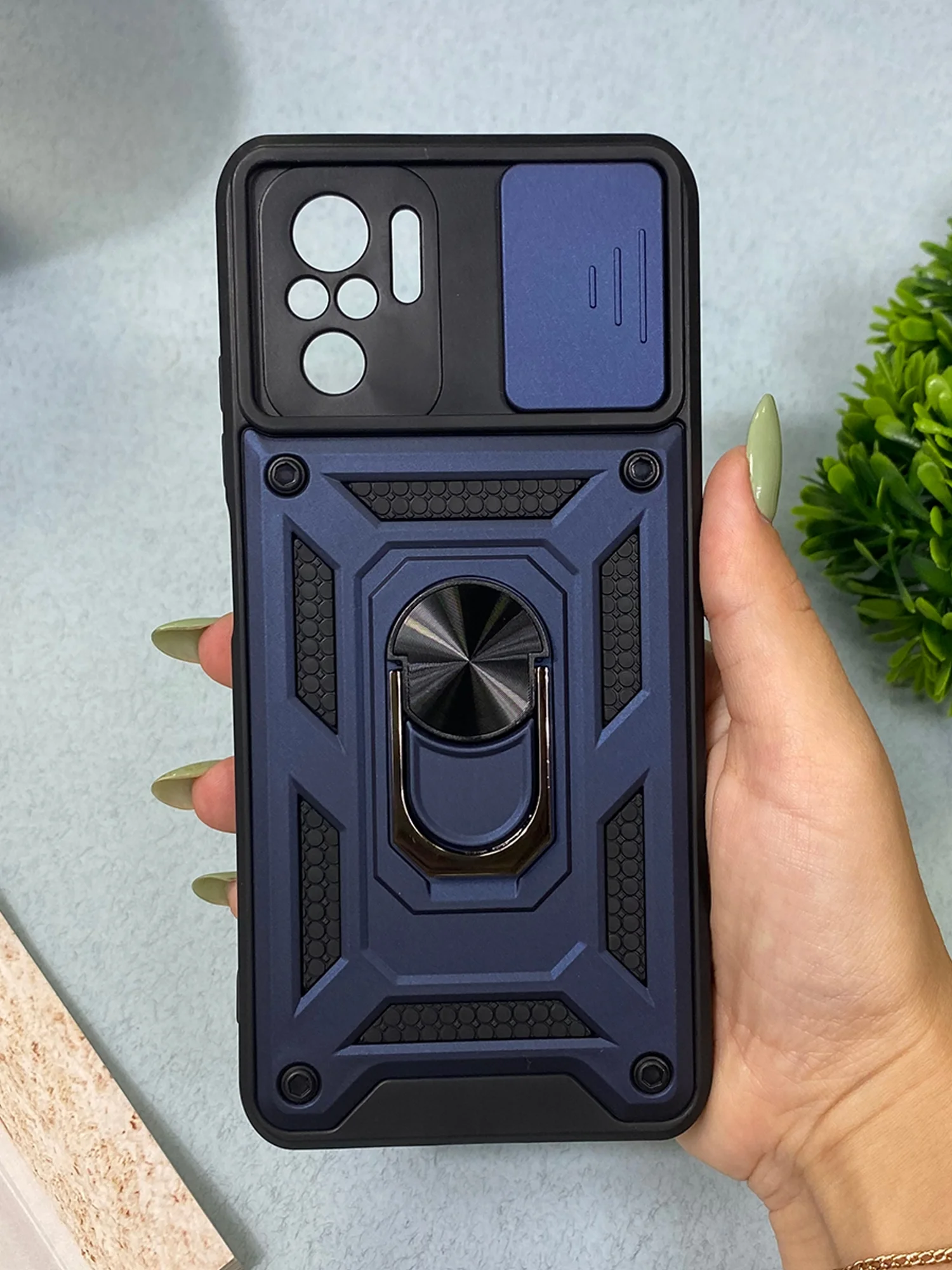 Темно-синий чехол противоударный armors для Xiaomi Poco M5s и Redmi Note 10 4G и Redmi Note 10S