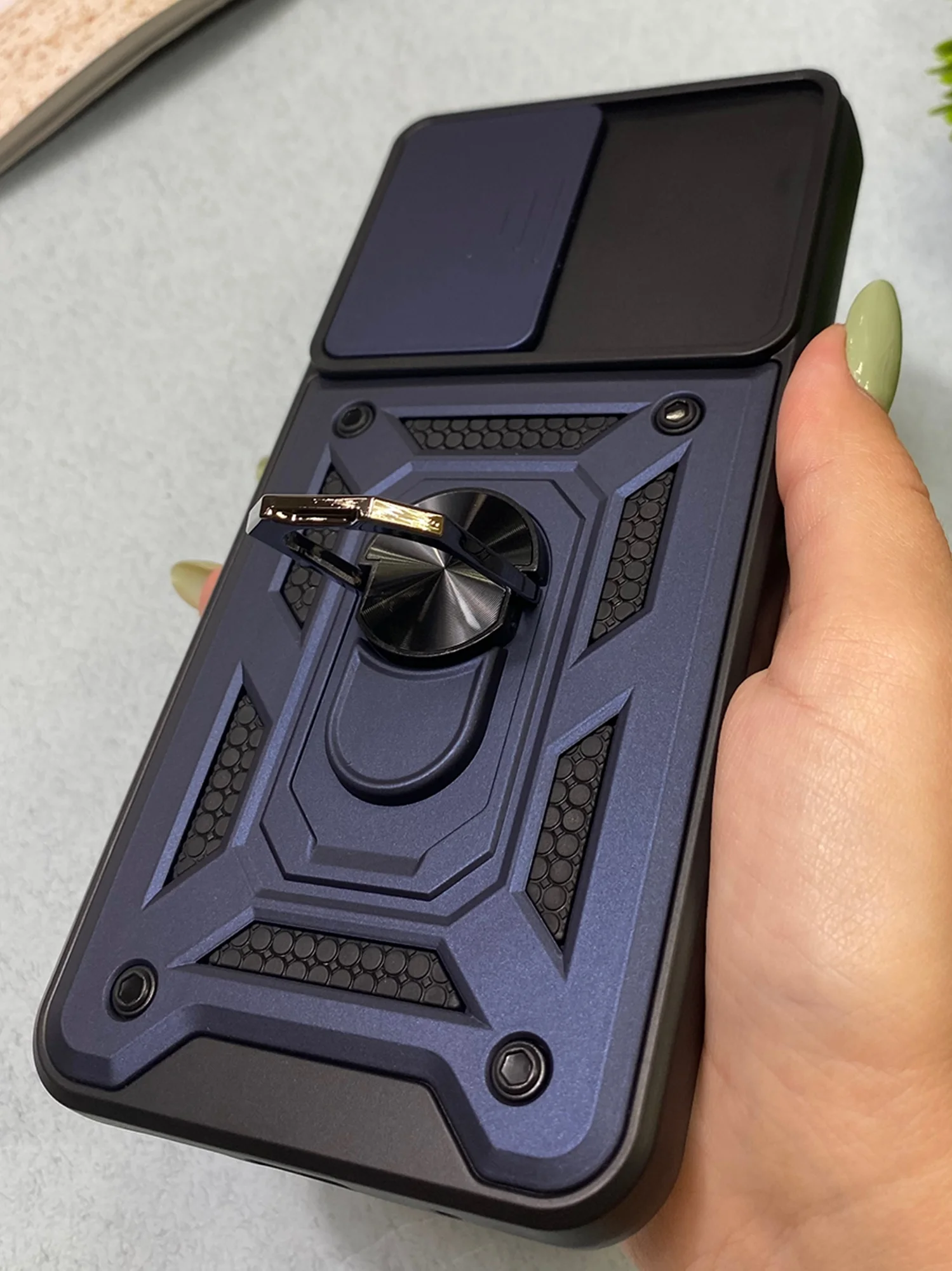 Темно-синий чехол противоударный armors для Xiaomi Poco M5s и Redmi Note 10 4G и Redmi Note 10S