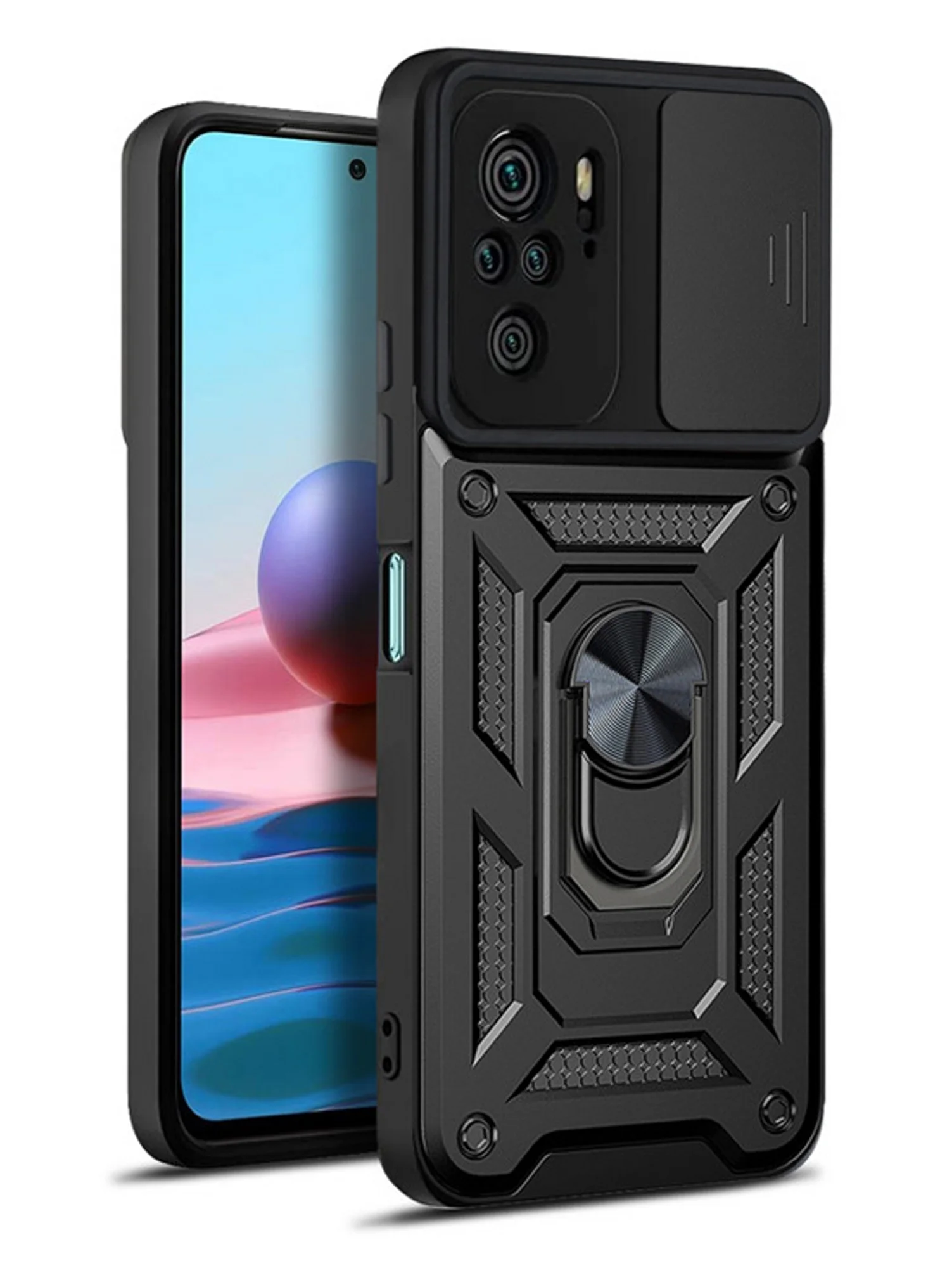 Черный чехол противоударный armors для Xiaomi Poco M5s и Redmi Note 10 4G и Redmi Note 10S