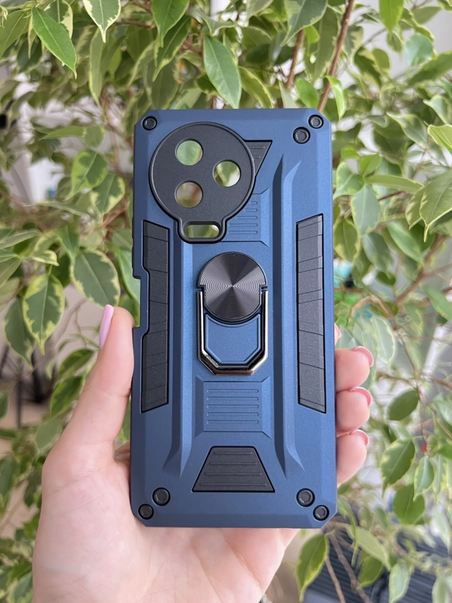 Темно-синий чехол противоударный military для Infinix Note 12 Pro 4G и Note 12 2023
