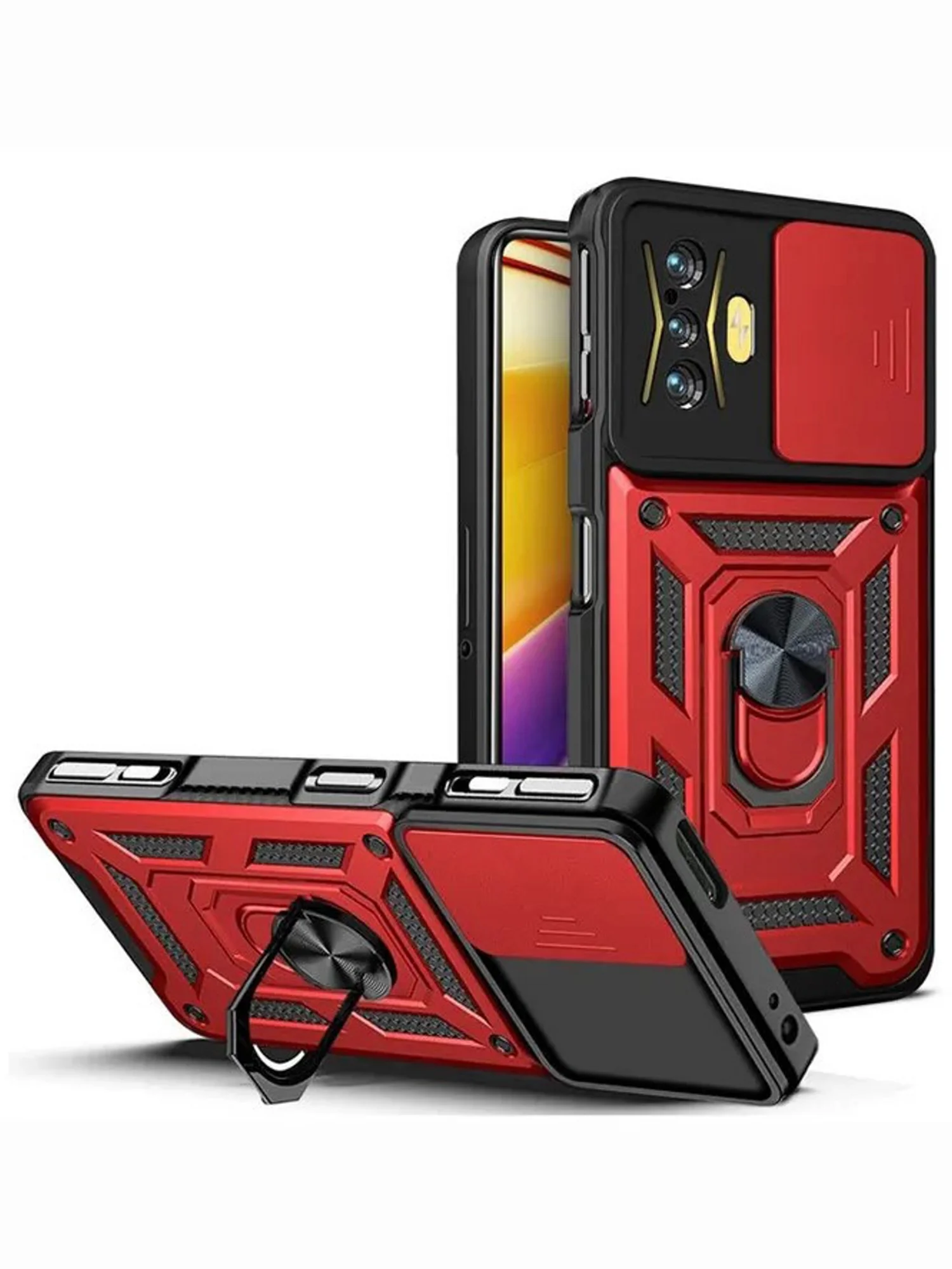Красный чехол противоударный armors для Xiaomi Poco F4 GT / Поко Ф4 ГТ с защитой камеры