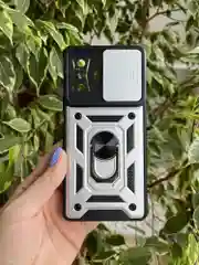 Серебряный чехол противоударный armors для Xiaomi Poco F4 GT / Поко Ф4 ГТ с защитой камеры