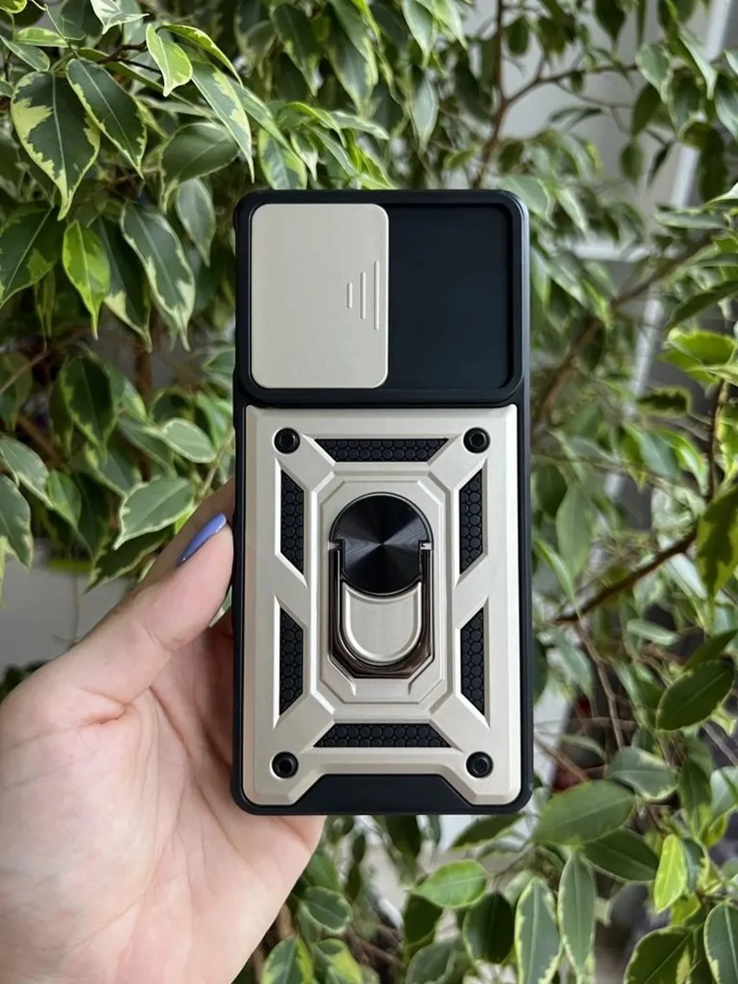 Золотой чехол противоударный armors для Xiaomi Poco F4 GT / Поко Ф4 ГТ с защитой камеры