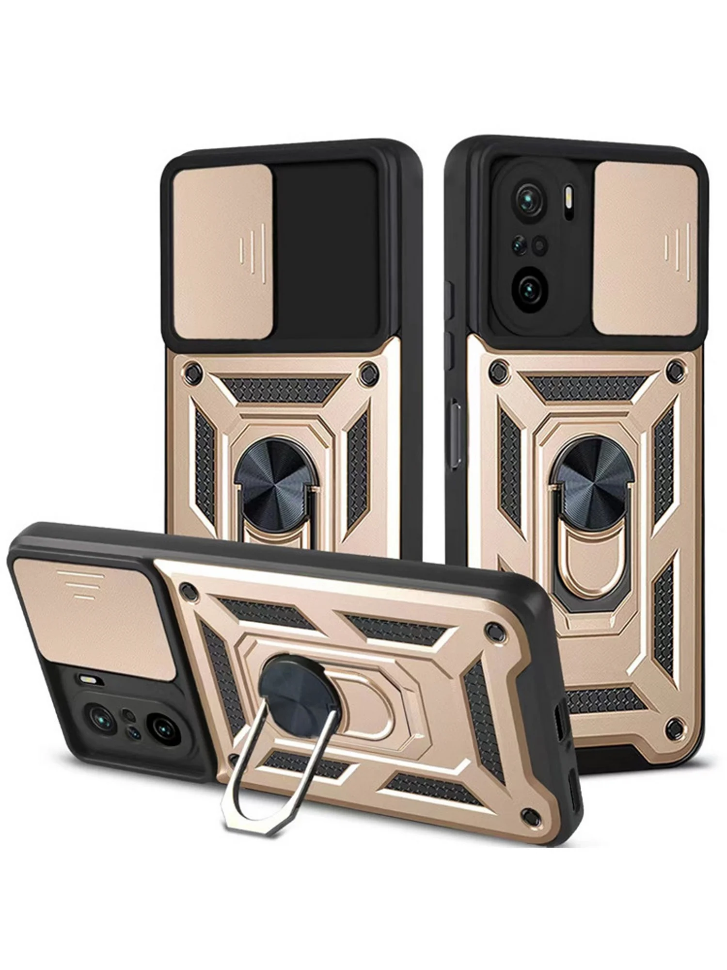 Черный чехол противоударный armors для Xiaomi Poco F3 / Поко Ф3 с защитой камеры