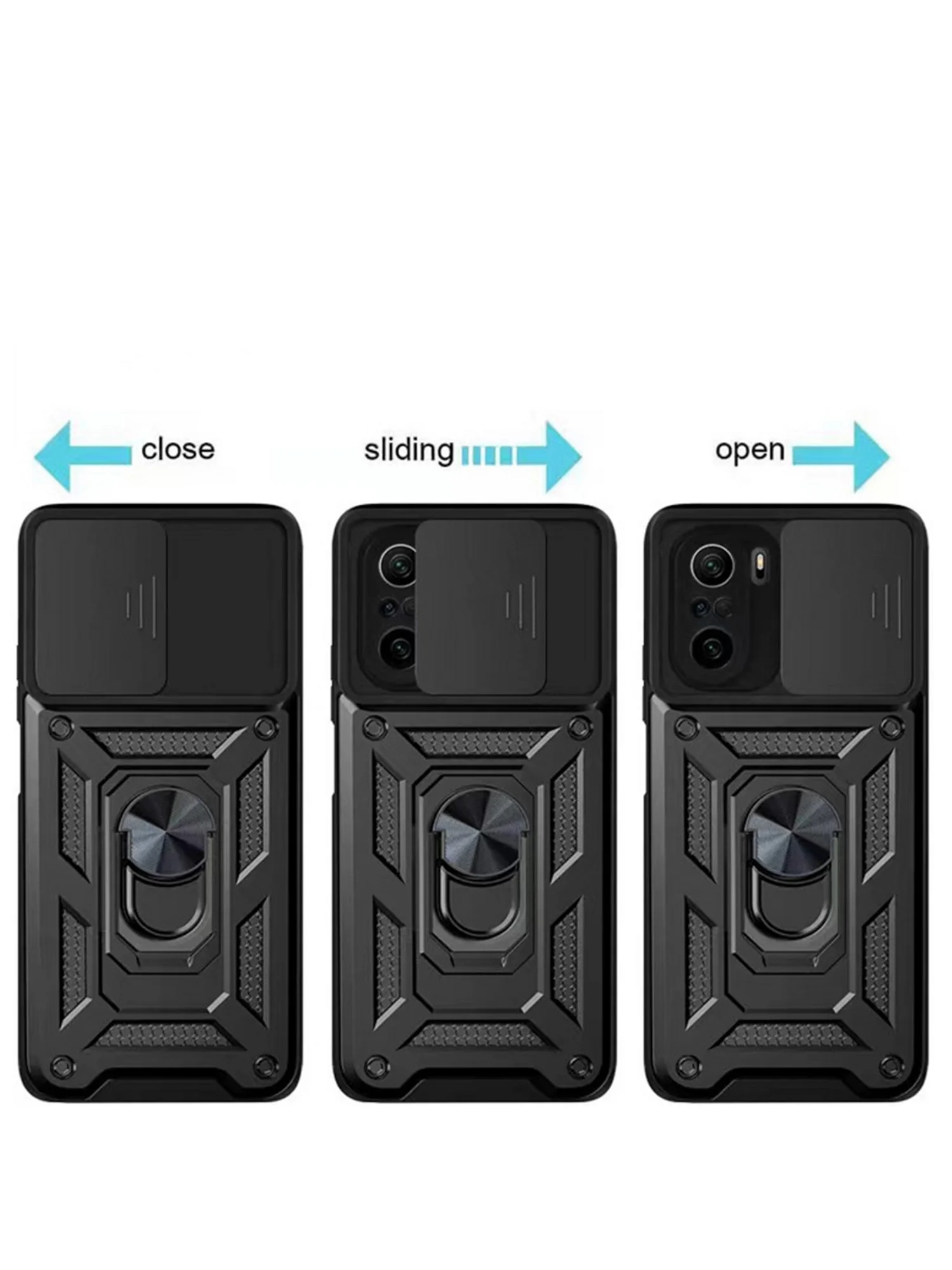 Черный чехол противоударный armors для Xiaomi Poco F3 / Поко Ф3 с защитой камеры