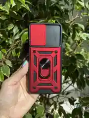 Красный чехол противоударный armors для Xiaomi Poco F3 / Поко Ф3 с защитой камеры