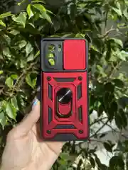 Красный чехол противоударный armors для Xiaomi Poco F3 / Поко Ф3 с защитой камеры