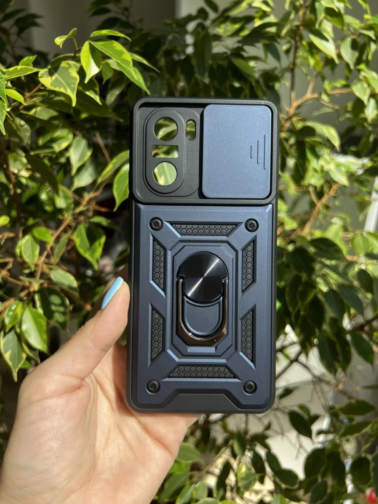 Темно-синий чехол противоударный armors для Xiaomi Poco F3 / Поко Ф3 с защитой камеры