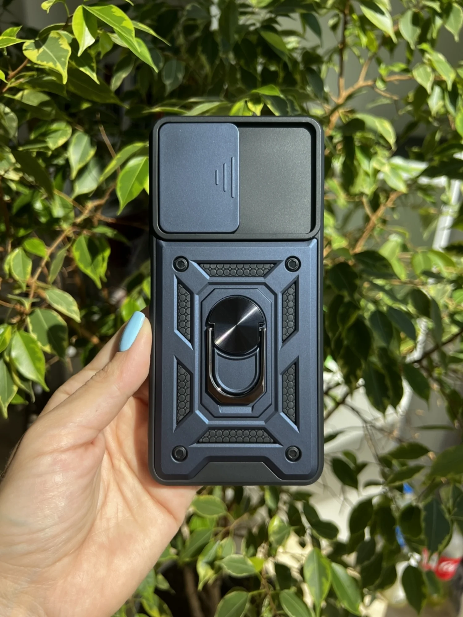 Темно-синий чехол противоударный armors для Xiaomi Poco F3 / Поко Ф3 с защитой камеры