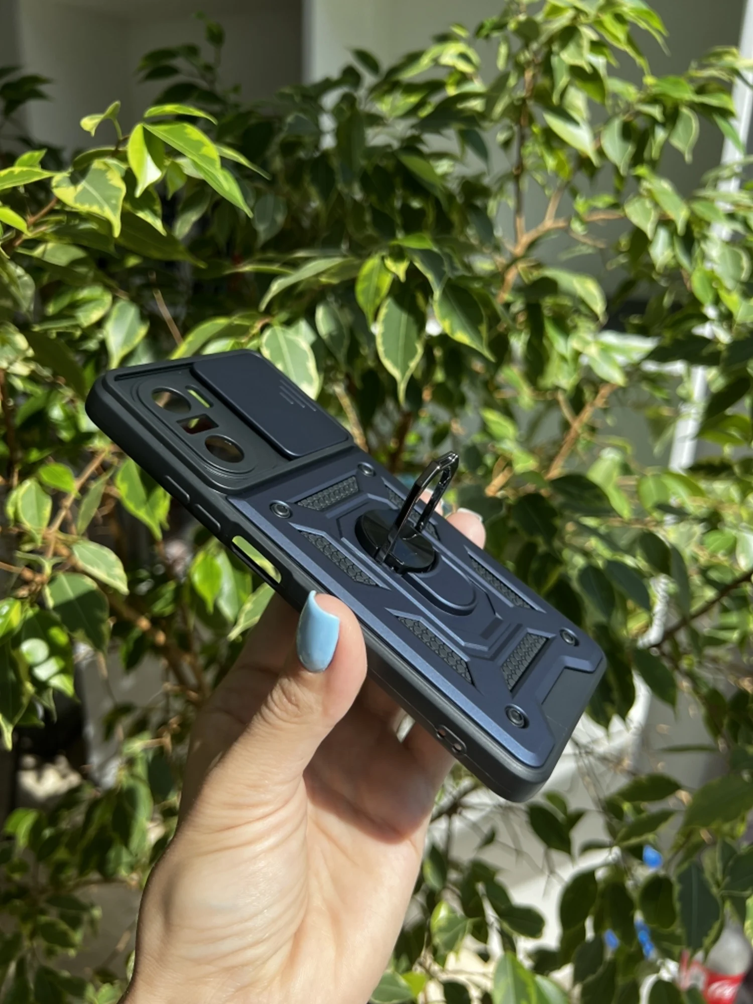 Темно-синий чехол противоударный armors для Xiaomi Poco F3 / Поко Ф3 с защитой камеры