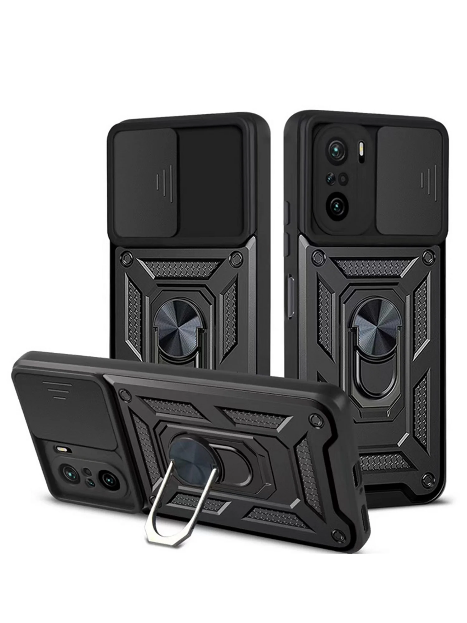 Черный чехол противоударный armors для Xiaomi Poco F3 / Поко Ф3 с защитой камеры