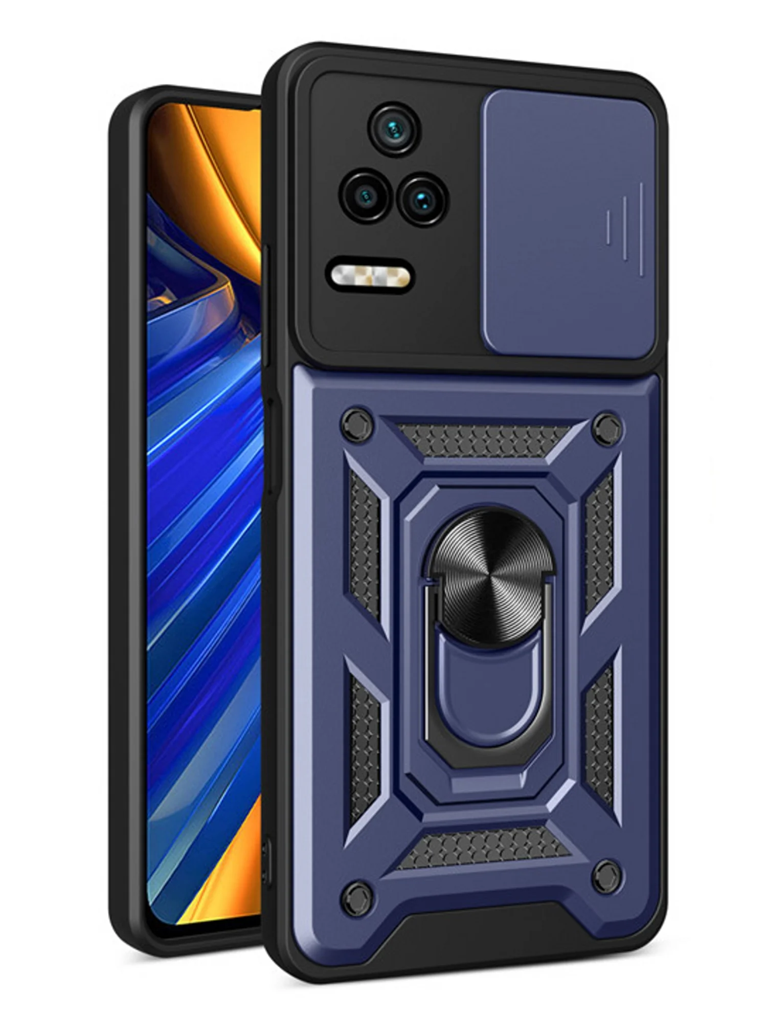 Черный чехол противоударный armors для Xiaomi Poco F4 / Поко Ф4 с защитой камеры