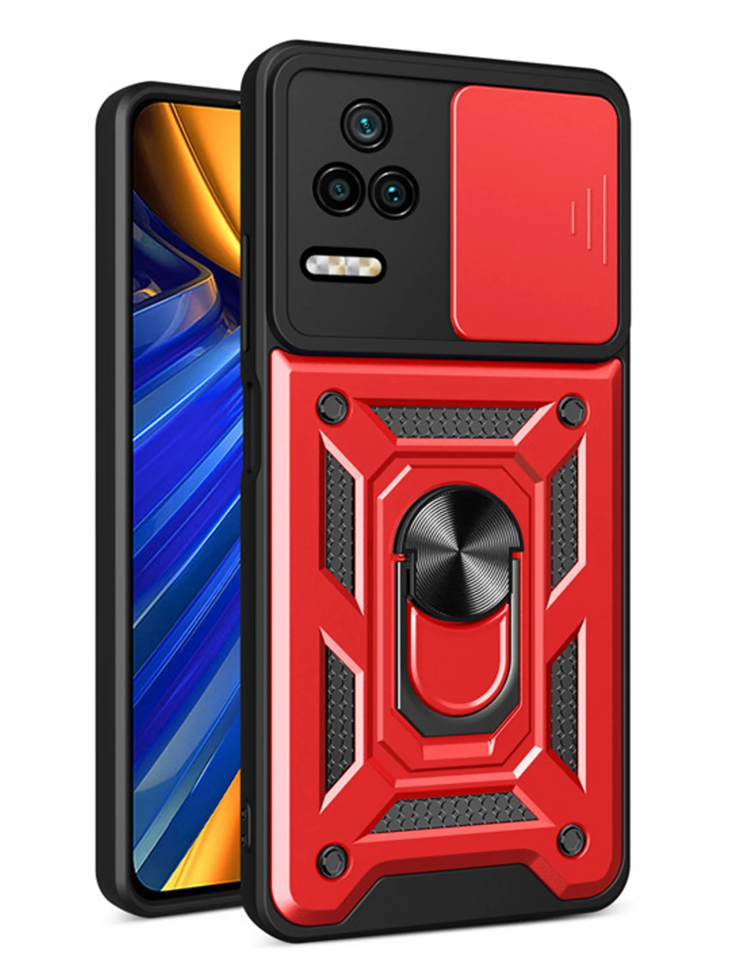 Черный чехол противоударный armors для Xiaomi Poco F4 / Поко Ф4 с защитой камеры