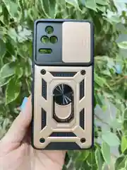 Розовый чехол противоударный armors для Xiaomi Poco F4 / Поко Ф4 с защитой камеры