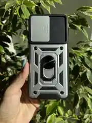 Серебряный чехол противоударный armors для Xiaomi Poco F4 / Поко Ф4 с защитой камеры