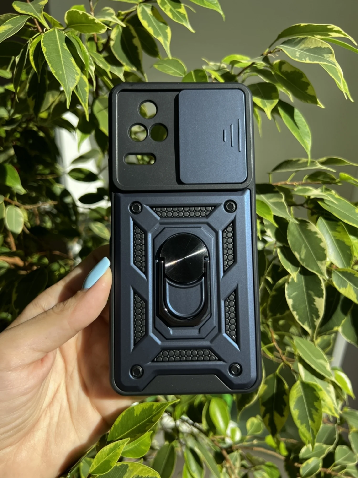 Темно-синий чехол противоударный armors для Xiaomi Poco F4 / Поко Ф4 с защитой камеры