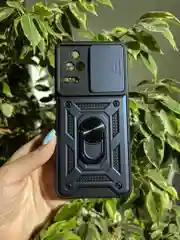 Темно-синий чехол противоударный armors для Xiaomi Poco F4 / Поко Ф4 с защитой камеры