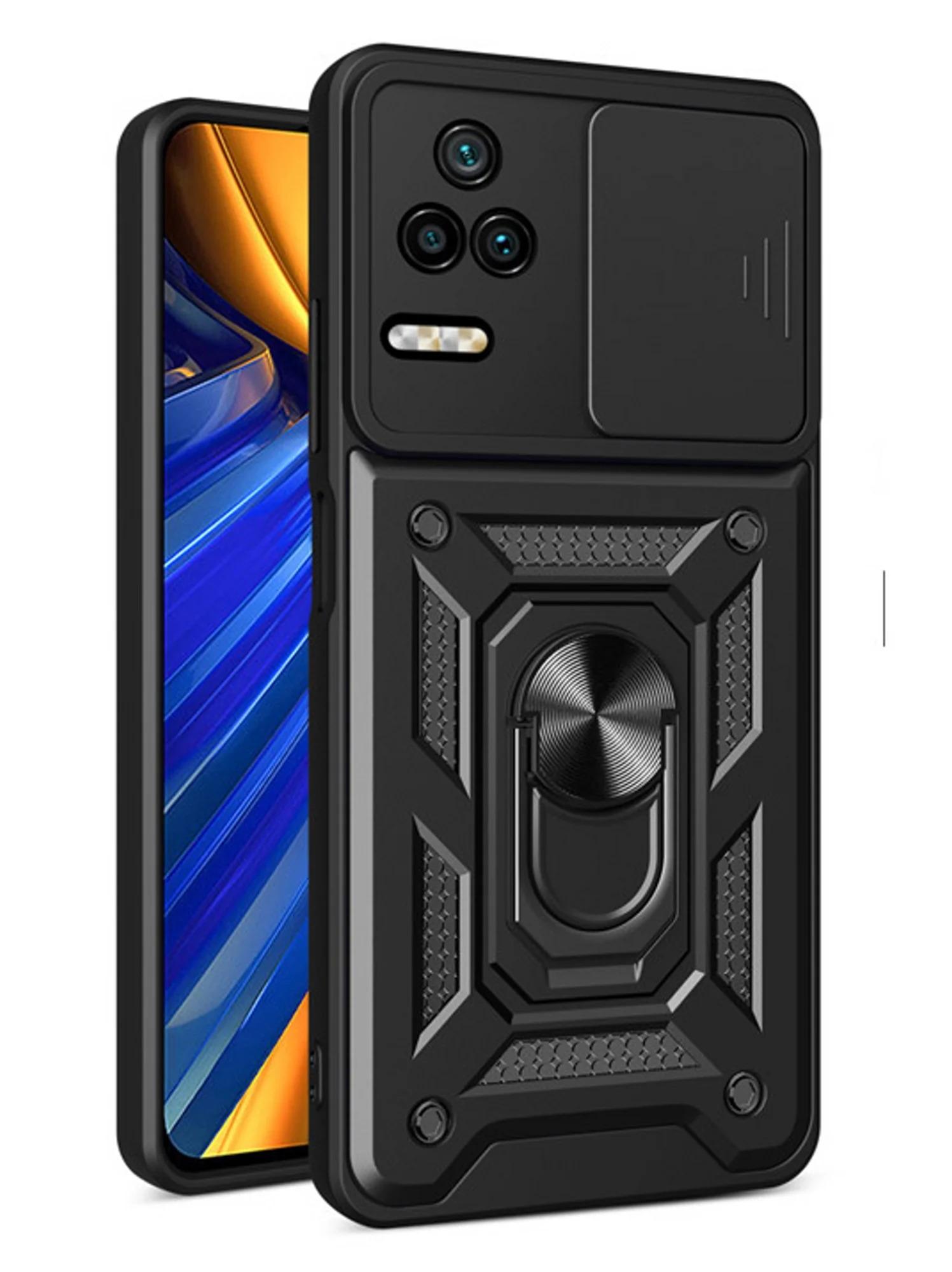 Черный чехол противоударный armors для Xiaomi Poco F4 / Поко Ф4 с защитой камеры