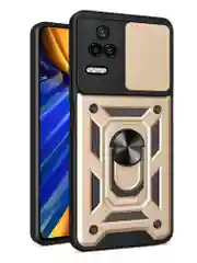 Золотой чехол противоударный armors для Xiaomi Poco F4 / Поко Ф4 с защитой камеры