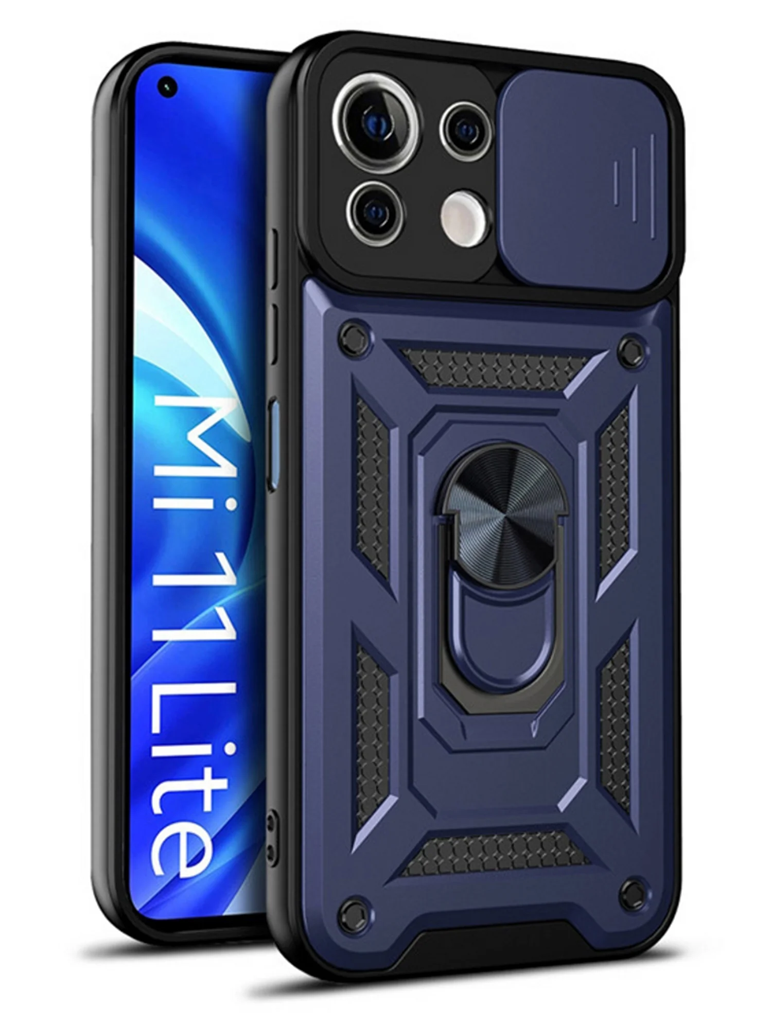 Черный чехол противоударный armors для Xiaomi Mi 11 Lite 4G и 5G и NE/Ми 11 Лайт с защитой камеры