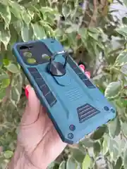 Тёмно-зелёный чехол противоударный military для Tecno Spark 8C и Spark GO 2022/Техно 8С и Спарк ГО 2022