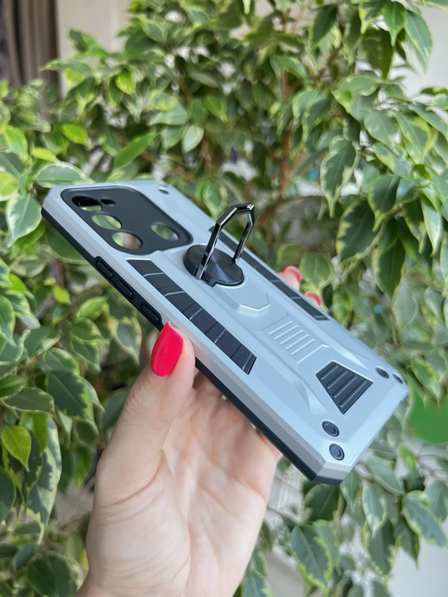 Серебряный чехол противоударный military для Tecno Spark 8C и Spark GO 2022/Техно 8С и Спарк ГО 2022
