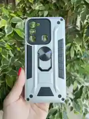 Серебряный чехол противоударный military для Tecno Spark 8C и Spark GO 2022/Техно 8С и Спарк ГО 2022