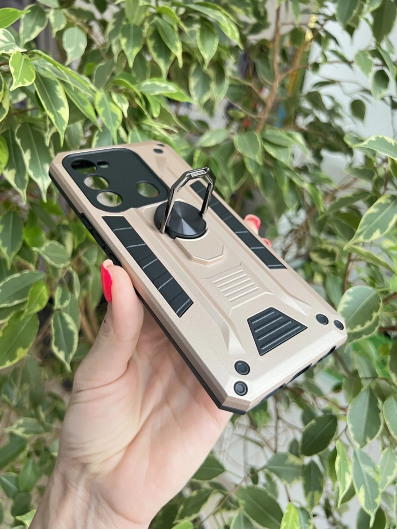 Золотой чехол противоударный military для Tecno Spark 8C и Spark GO 2022/Техно 8С и Спарк ГО 2022