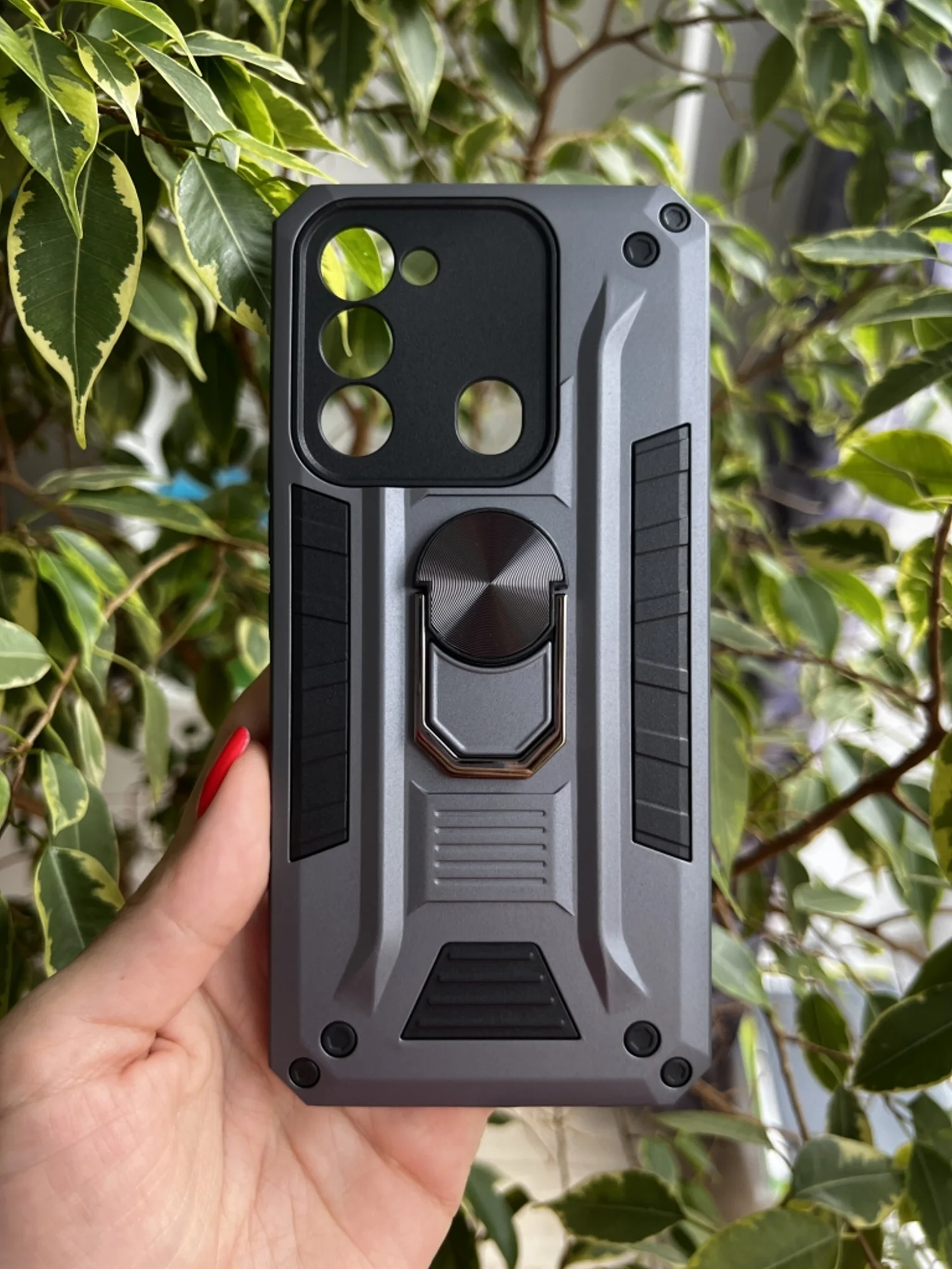 Серый чехол противоударный military для Tecno Spark 8C и Spark GO 2022/Техно 8С и Спарк ГО 2022