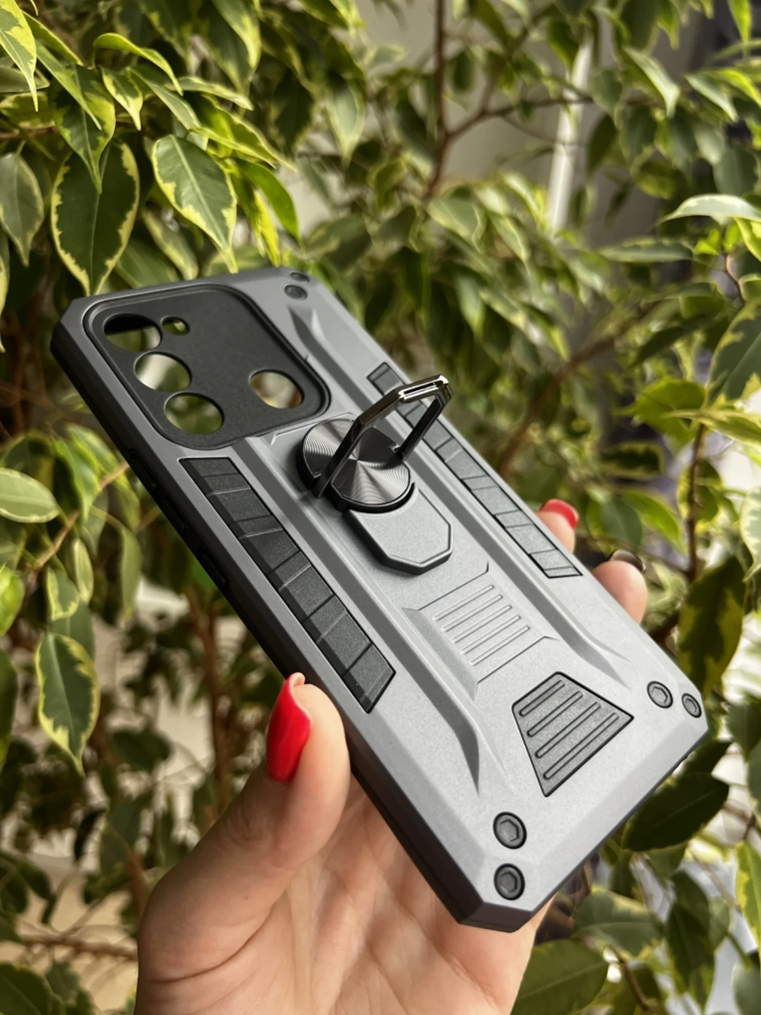 Серый чехол противоударный military для Tecno Spark 8C и Spark GO 2022/Техно 8С и Спарк ГО 2022