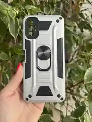 Серебряный чехол противоударный military для Tecno Spark 8P / Техно Спарк 8Р