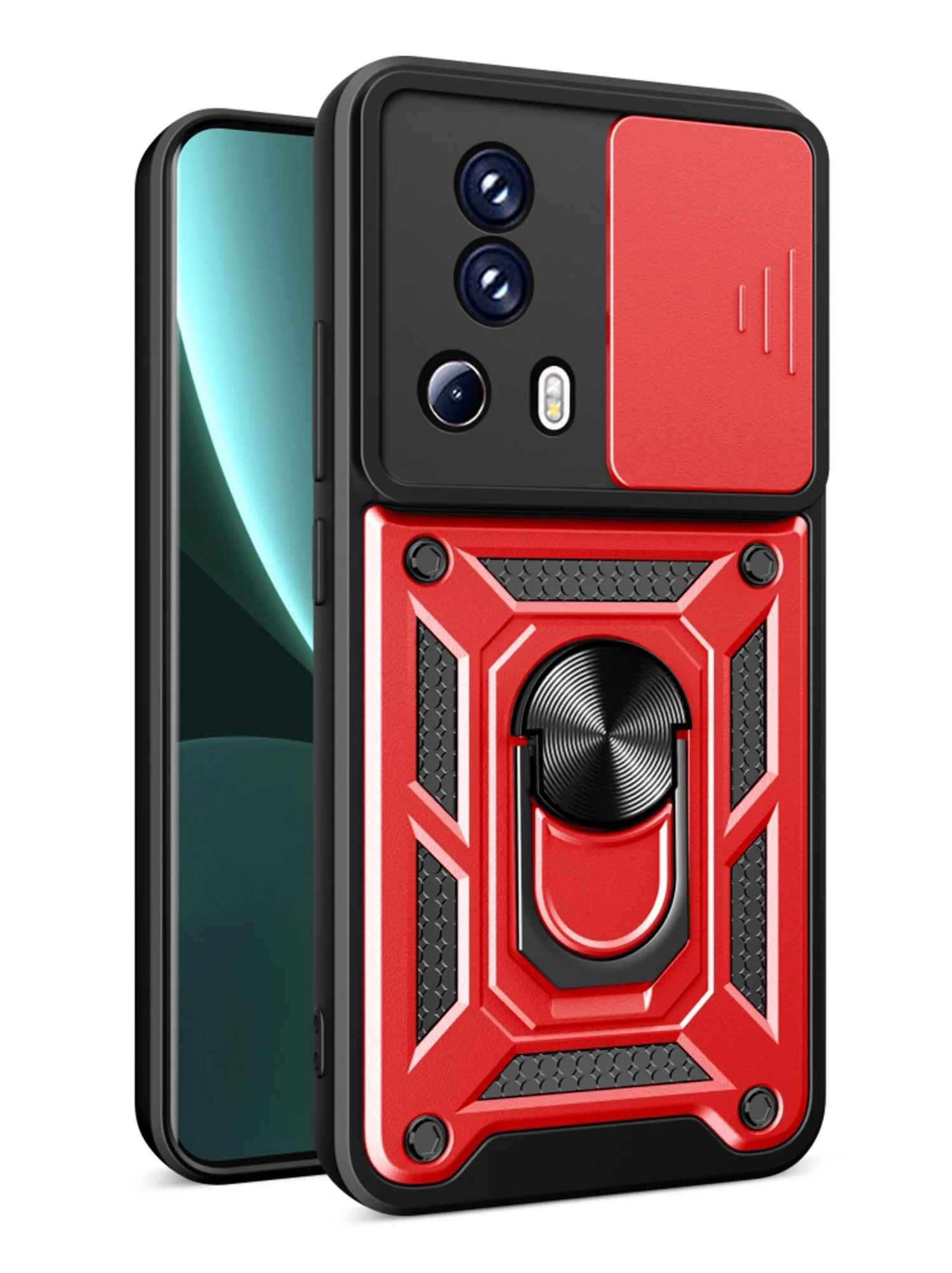 Красный чехол противоударный armors для Xiaomi 13 Lite / Сяоми 13 Лайт с защитой камеры