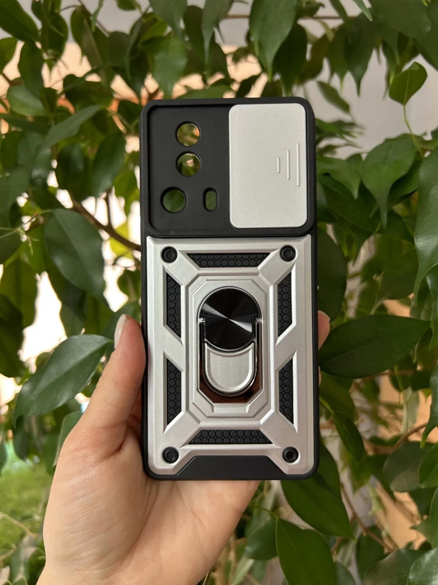 Серебряный чехол противоударный armors для Xiaomi 13 Lite / Сяоми 13 Лайт с защитой камеры