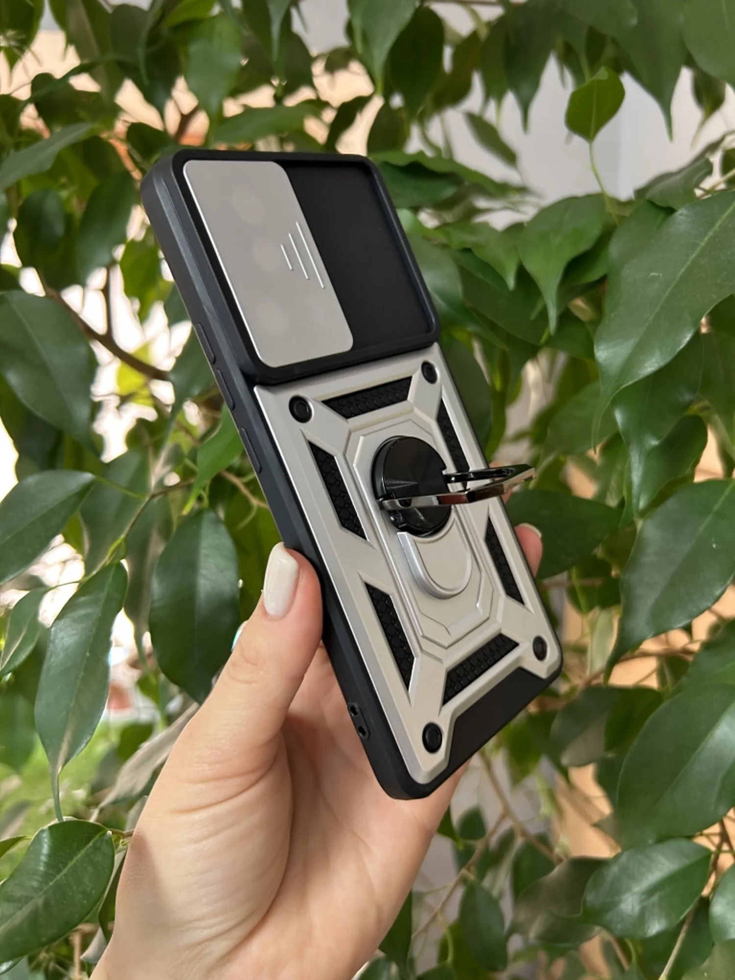 Серебряный чехол противоударный armors для Xiaomi 13 Lite / Сяоми 13 Лайт с защитой камеры