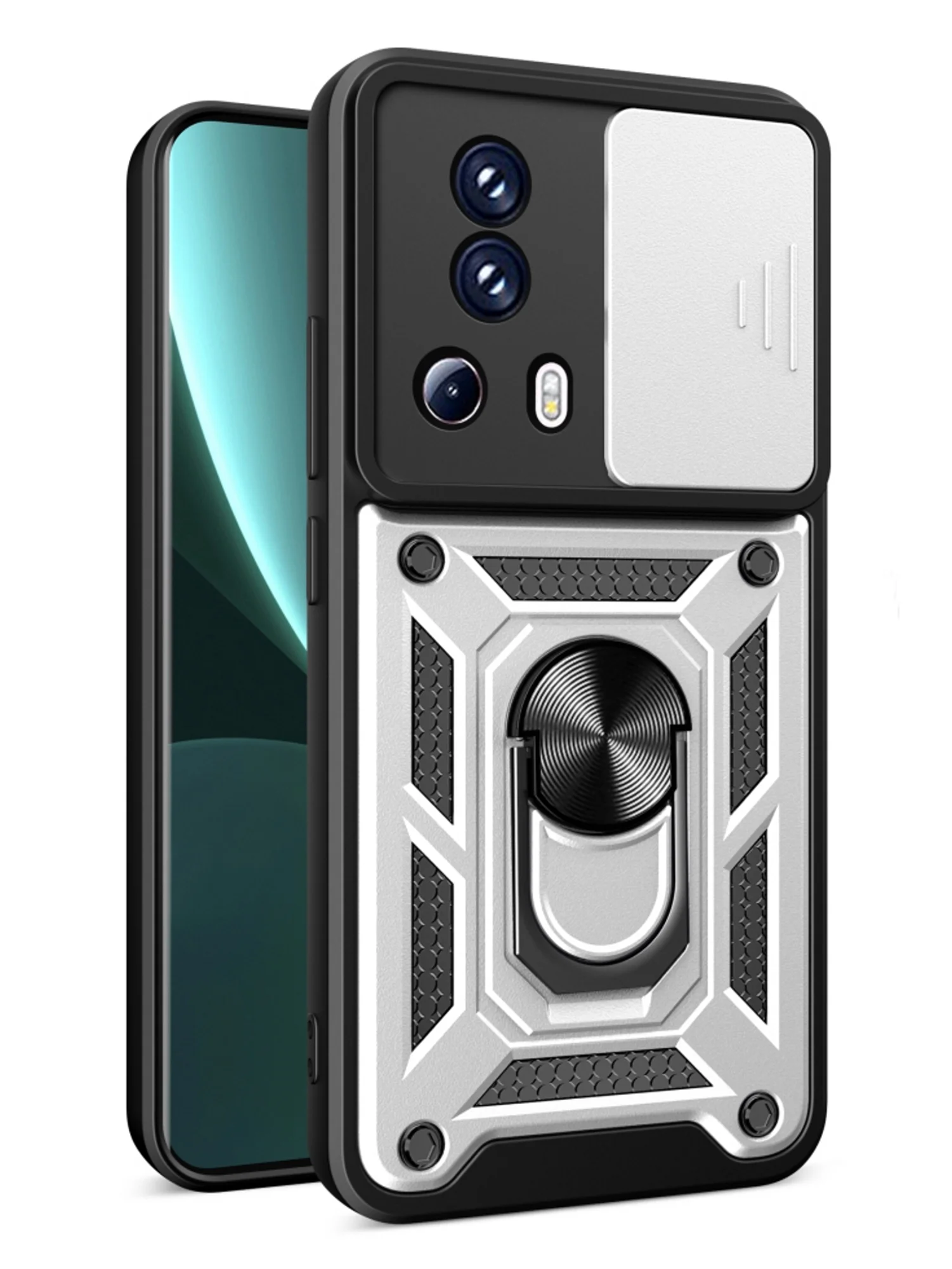 Серебряный чехол противоударный armors для Xiaomi 13 Lite / Сяоми 13 Лайт с защитой камеры