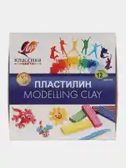 Пластилин 12 цветов 240 г со стеком ЛУЧ КЛАССИКА