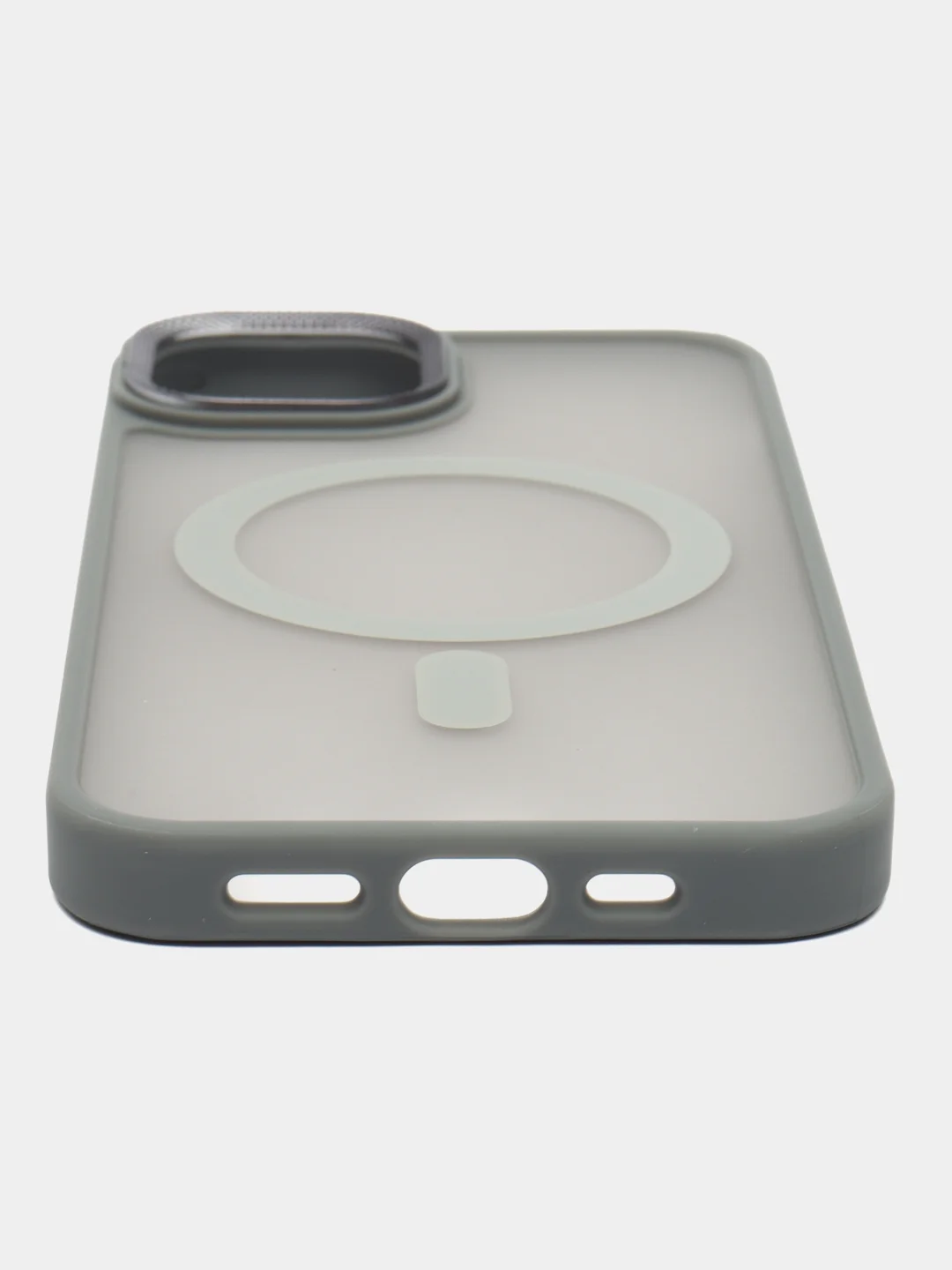 Серый меланж чехол с MagSafe для iPhone 15, 14, 13, 12, 11, XS, XR, Plus, Pro, Max, mini, прозрачный силикон