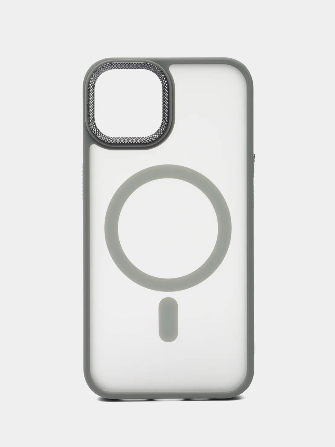 Серый меланж чехол с MagSafe для iPhone 15, 14, 13, 12, 11, XS, XR, Plus, Pro, Max, mini, прозрачный силикон