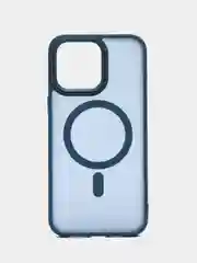 Синий чехол с MagSafe для iPhone 15, 14, 13, 12, 11, XS, XR, Plus, Pro, Max, mini, прозрачный силикон